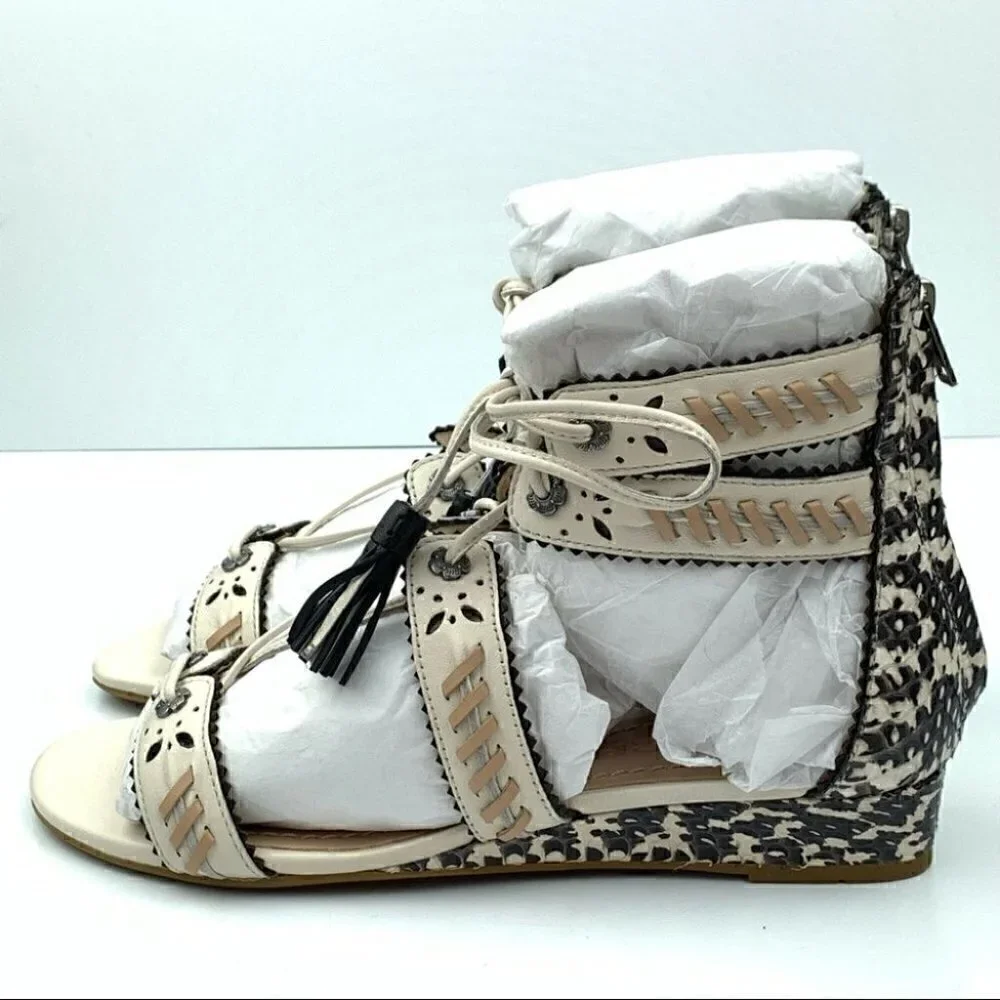 New Coach VIA DEMI WEDGE SANDAL G3744 leather